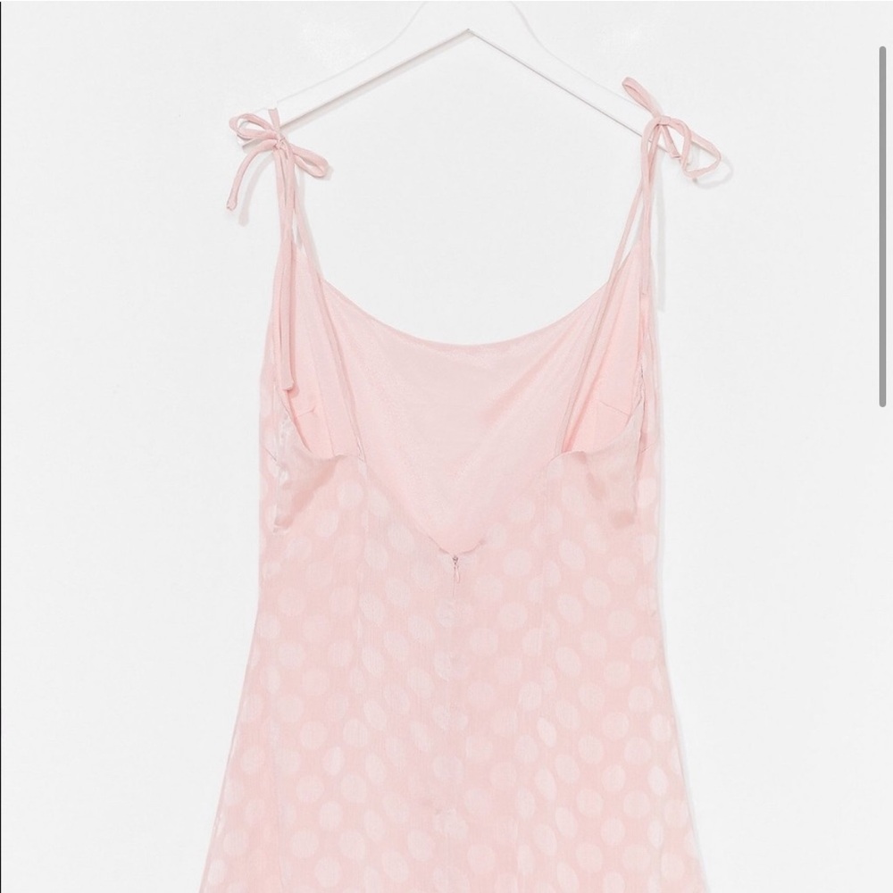 Jacquard Polka Dot Satin Mini Dress - Picture 3 of 9
